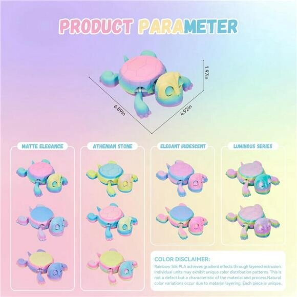 Funny Turtle Drink Coaster 3D Printed Colorful Cup Holder Desk Home Decoration - Picture 2 of 7